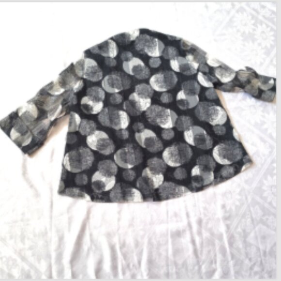 IC by Connie K Jacket Circle Textured Art-to-Wear Asymmetrical sz XXL Black Gray - Picture 12 of 17